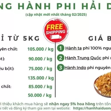 1KG Hành phi già nguyên chất Việt Nam - Không phụ gia - Không chất bảo quản 6 1KG Hành phi già nguyên chất Việt Nam - Không phụ gia - Không chất bảo quản 6