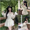 Áo Babydoll Cổ Nơ + Chân Váy Hàn Quốc Giá Rẻ Chỉ 139k - Set Outfit Nữ Xinh 5