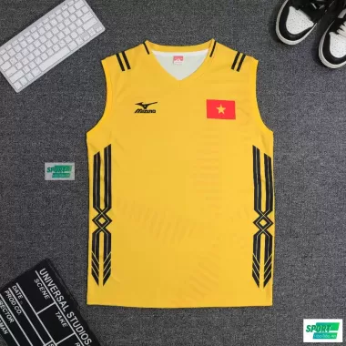 Áo Bóng CHuyền Mizuno Asics sát nách VIETNAM 2025 Đủ 5 Màu Vàng, xanh, đỏ, trắng, than vải mè kim thoáng mát 6 Áo Bóng CHuyền Mizuno Asics sát nách VIETNAM 2025 Đủ 5 Màu Vàng, xanh, đỏ, trắng, than vải mè kim thoáng mát 6