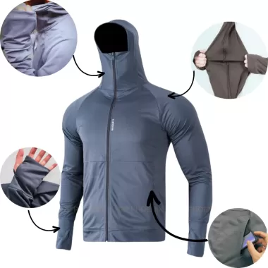 Áo chống nắng NEW big size 90KG KHÓA KÉO CỔ CAO 2 LỚP dày dặn chống nắng chống tia UV 5