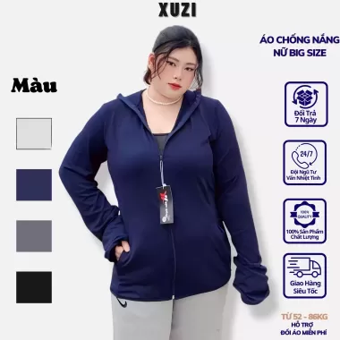 Áo chống nắng NEW big size 90KG KHÓA KÉO CỔ CAO 2 LỚP dày dặn chống nắng chống tia UV 7