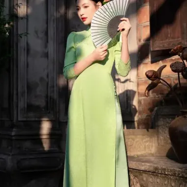 Áo Dài Lụa Thạch Anh Thái Tuấn Cao Cấp Cổ 2P Màu Xanh Bơ Mint Giảm Giá 240k 6 Áo Dài Lụa Thạch Anh Thái Tuấn Cao Cấp Cổ 2P Màu Xanh Bơ Mint Giảm Giá 240k 6