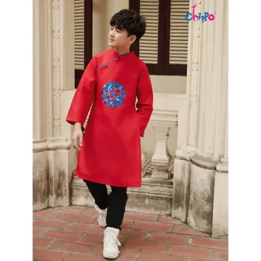 Áo dài tết cách tân rồng Chippo cho bé trai 8-16 tuổi giá rẻ chỉ 255k 4