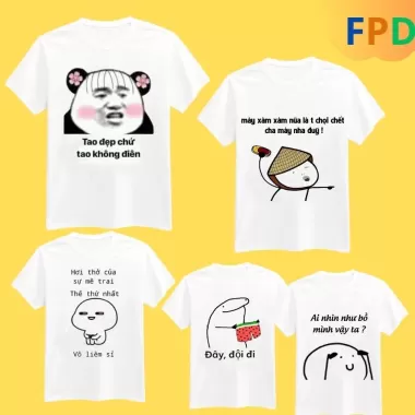 Áo hài hước meme nam nữ Unisex, Áo bựa in chữ thiết kế theo yêu cầu FPD