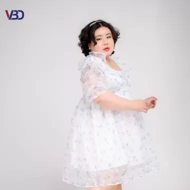 Áo lẻ babydoll cổ V viền ren hoa nhí hè MÈO MỠ BIGSIZE 60-95kg