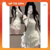 Áo Len Giấy Trễ Vai Rúm Eo Vạt Chéo Voan Siêu Cute Mix Chân Váy Ngắn Giá Rẻ 169k 1