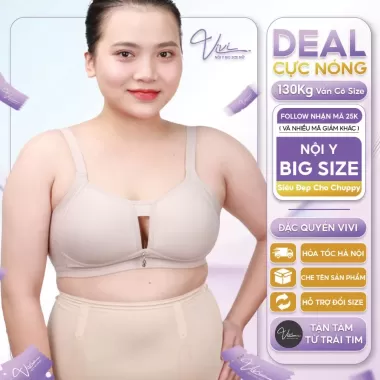 Áo lót Bigsize nữ - Áo ngực Big size mặc áo dài trắng - Bra cup lớn Không gọng, Bản to, Đệm mỏng- BR BS02 4
