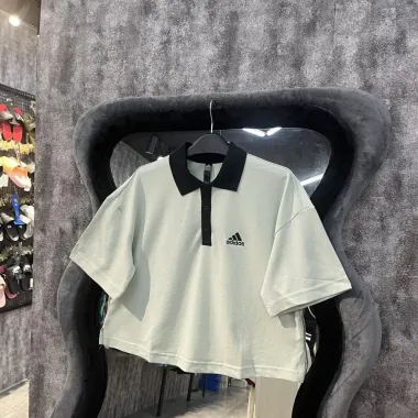 Áo Polo Adidas Cropped Piqué Linen Green HY5527 Giảm Giá 590k Thay 713k - Chính Hãng Rivera Authentic 1