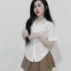 Áo Sơ Mi Ngắn Tay Giả 2 Lớp + Chân Váy Xếp Ly Nữ Mùa Hè 2023 Giá Cực Sốc 213047Đ 3