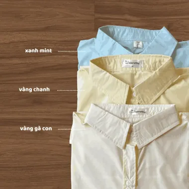 Áo Sơ Mi Nữ Oversize AH01 Wepretty Giảm 22% - Coton Thô Nến, Dáng Rộng Basic Cute 199k 5 Áo Sơ Mi Nữ Oversize AH01 Wepretty Giảm 22% - Coton Thô Nến, Dáng Rộng Basic Cute 199k 5
