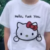 Áo Thun Hello Kitty Memes Bẩn Bựa Vui Nhộn Unisex Nam Nữ
