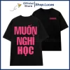 Áo Thun MUỐN NGHỈ LÀM In Chữ Hài Hước Nam Nữ Unisex Cotton Mát Phom Rộng 1