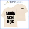 Áo Thun MUỐN NGHỈ LÀM In Chữ Hài Hước Nam Nữ Unisex Cotton Mát Phom Rộng