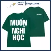 Áo Thun MUỐN NGHỈ LÀM In Chữ Hài Hước Nam Nữ Unisex Cotton Mát Phom Rộng 3