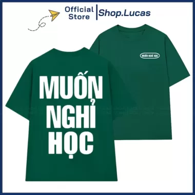 Áo Thun MUỐN NGHỈ LÀM In Chữ Hài Hước Nam Nữ Unisex Cotton Mát Phom Rộng