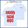 Áo Thun MUỐN NGHỈ LÀM In Chữ Hài Hước Nam Nữ Unisex Cotton Mát Phom Rộng 4