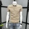 Áo thun nam Mỹ tay ngắn dáng rộng cổ trụ đơn giản giá chỉ 258552đ