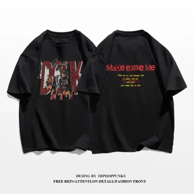 Áo Thun Nam Retro Hiphop 2025 - Cotton 100% Giá Rẻ, Phá Cách Họa Tiết Chữ W 6