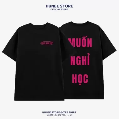 Áo Thun Tay Lỡ Nam Nữ Cotton Unisex , Áo Phông Cổ Tròn Hài Hước Form Rộng Basic Oversize HUNEE Trend 2024 - Mệt 1