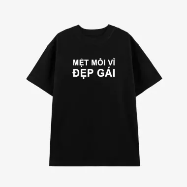 Áo Thun Tay Lỡ Nam Nữ Cotton Unisex , Áo Phông Cổ Tròn Hài Hước Form Rộng Basic Oversize HUNEE Trend 2024 - Mệt 3
