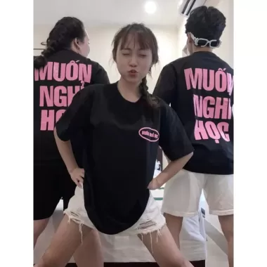 Áo Thun Tay Lỡ Nam Nữ Cotton Unisex , Áo Phông Cổ Tròn Hài Hước Form Rộng Basic Oversize HUNEE Trend 2024 - Mệt 6
