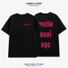 Áo Thun Unisex Slogan Muốn Nghỉ Làm Cotton 100% - Giá Chỉ 44000đ