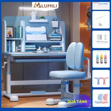 Bàn học sinh Lumili E10 có giá sách chống gù chống cận, bàn học chống gù cho trẻ em từ 3 đến 15 tuổi 5 Bàn học sinh Lumili E10 có giá sách chống gù chống cận, bàn học chống gù cho trẻ em từ 3 đến 15 tuổi 5