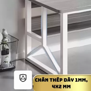 Bàn làm việc có kệ sách U4, Bàn học cho bé, bàn học sinh lắp ghép, bàn gỗ MDF dày 15mm, chân sắt sơn tĩnh điện 2 lớp 6 Bàn làm việc có kệ sách U4, Bàn học cho bé, bàn học sinh lắp ghép, bàn gỗ MDF dày 15mm, chân sắt sơn tĩnh điện 2 lớp 6