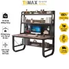 Bàn làm việc tại nhà, bàn học cho bé TIMAX khung bàn chữ U chắc chắn kết hợp giá sách có lỗ treo đồ