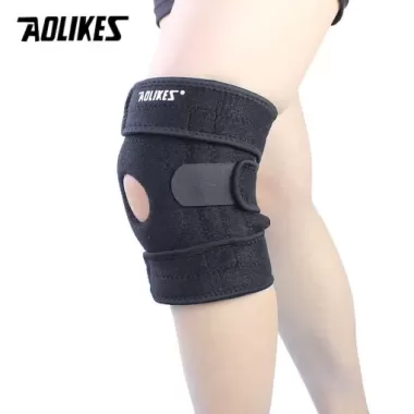 Băng gối bảo vệ đầu gối chính hãng Aolikes7912 bó gối thể thao có đệm Silicone thanh lò xo trợ lực 1