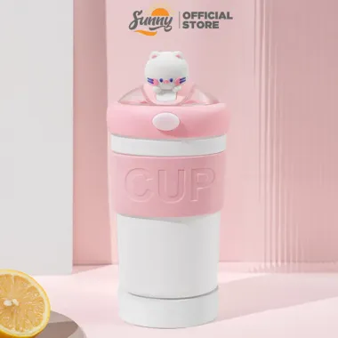 Bình nước giữ nhiệt 450ml có ống hút và dây đeo tiện lợi giá rẻ chỉ 39000đ BN26