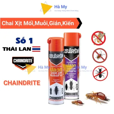 Bình Xịt Diệt Mối Côn Trùng ChainDrite Thái Lan 600ml Giá Rẻ 99000đ 1 Bình Xịt Diệt Mối Côn Trùng ChainDrite Thái Lan 600ml Giá Rẻ 99000đ 1