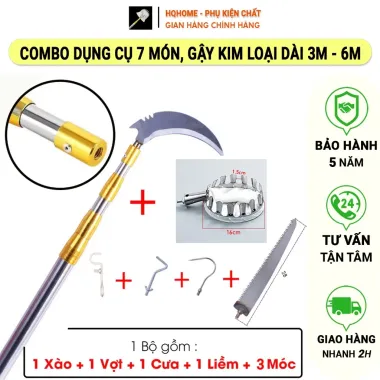 Bộ 5 Món Gậy Dài 3M-9M Hái Quả,Quét Trần Nhà,Phơi Quần Áo, Móc Lồng Chim, Liềm Cắt Cành (Gậy+Đầu Vợt+Móc chim+Liềm+Chổi) 3 Bộ 5 Món Gậy Dài 3M-9M Hái Quả,Quét Trần Nhà,Phơi Quần Áo, Móc Lồng Chim, Liềm Cắt Cành (Gậy+Đầu Vợt+Móc chim+Liềm+Chổi) 3