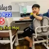 Bộ bàn học chống gù Lumili R22, bàn học cho bé có giá sách, bàn học sinh nâng hạ độ cao