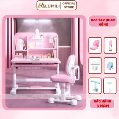 Bộ bàn học chống gù Lumili R22, bàn học cho bé có giá sách, bàn học sinh nâng hạ độ cao 8 Bộ bàn học chống gù Lumili R22, bàn học cho bé có giá sách, bàn học sinh nâng hạ độ cao 8