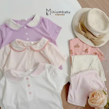 Bộ Cóc Tay Cổ Sen Bé Gái Đi Học SB1942 - Cotton Mềm Mịn Giá Chỉ 109k