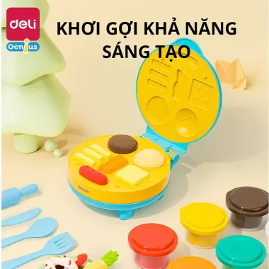 Bộ Đồ Chơi Đất Nặn Deli Máy Làm Mì, Kem, Hamburger Cho Bé, An Toàn Và Sáng Tạo