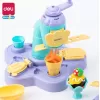 Bộ Đồ Chơi Đất Nặn Deli Máy Làm Mì, Kem, Hamburger Cho Bé, An Toàn Và Sáng Tạo 4