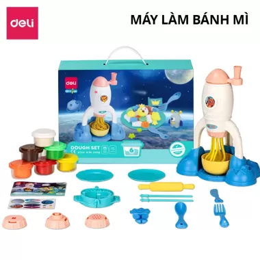 Bộ Đồ Chơi Đất Nặn Deli Máy Làm Mì, Kem, Hamburger Cho Bé, An Toàn Và Sáng Tạo