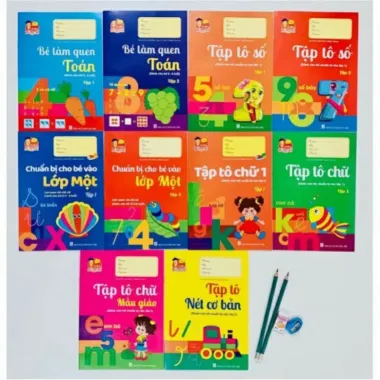 Bộ Luyện Viết Tập Tô Chữ Số Cho Bé Vào Lớp 1 Tặng Bút Chì Tẩy - Giảm 33000đ 3 Bộ Luyện Viết Tập Tô Chữ Số Cho Bé Vào Lớp 1 Tặng Bút Chì Tẩy - Giảm 33000đ 3
