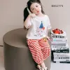 Bộ Quần Áo Bé Gái CHOUCHOU Siêu Xinh - Dây Kitty Phối Quần Loe Cute CC03 Giá Cực Sỉ 130k 4