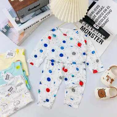 Bộ Quần Áo Dài Tay Cho Bé Trai Gái - Combo 5 Bộ, Chất Vải Tăm Co Giãn, Giá Chỉ 39800đ 1 Bộ Quần Áo Dài Tay Cho Bé Trai Gái - Combo 5 Bộ, Chất Vải Tăm Co Giãn, Giá Chỉ 39800đ 1