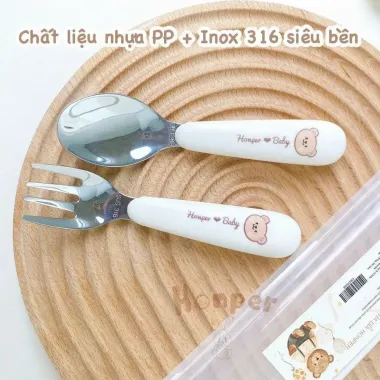 Bộ Thìa Dĩa Đũa Tập Ăn Cho Bé Honper Kèm Hộp - Giảm 20% Còn 73500đ 4