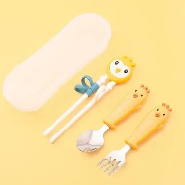 Bộ Thìa Dĩa Đũa Tập Ăn Cho Bé Honper Kèm Hộp - Giảm 20% Còn 73500đ 5