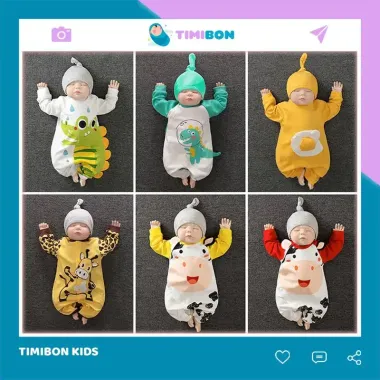 Body Kẻ Đen Có Mũ Cho Bé 3-12kg - Bodysuit Loại 1 Giá Rẻ Chỉ 220k | Tiết Kiệm 55k