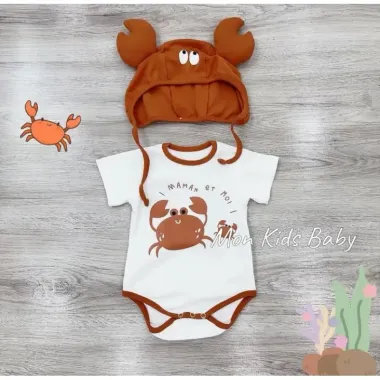 Body Kẻ Đen Có Mũ Cho Bé 3-12kg - Bodysuit Loại 1 Giá Rẻ Chỉ 220k | Tiết Kiệm 55k