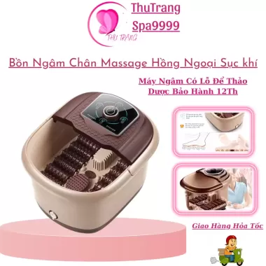 Bồn máy chậu ngâm chân massage hồng ngoại có sục khí, con lăn không tự động