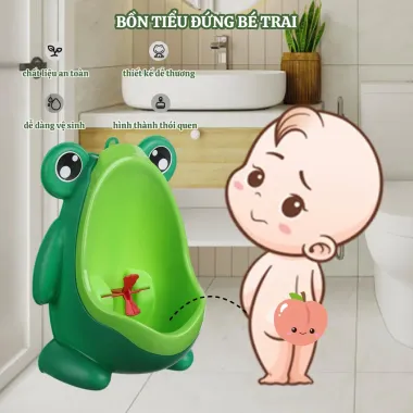 Bồn tiểu tập bô GUSTAVA, bồn cầu bô đứng gắn tường, thiết kế khủng long chống bắn nước tiểu có thể tháo rời cho bé trai