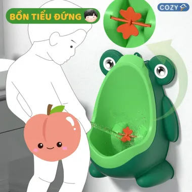 Bồn tiểu tập bô GUSTAVA, bồn cầu bô đứng gắn tường, thiết kế khủng long chống bắn nước tiểu có thể tháo rời cho bé trai