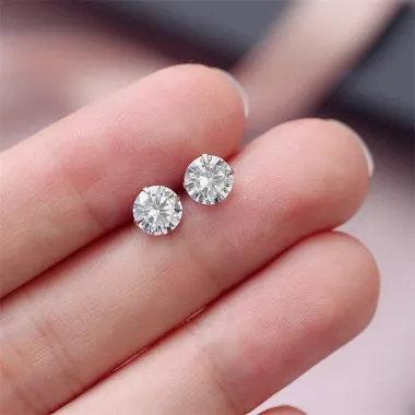 Bông Tai Kim Cương S925 Giảm 664k - Bạc Kim Tươi Trẻ Đơn Giản Cho Nam Nữ Giá 3190đ 3